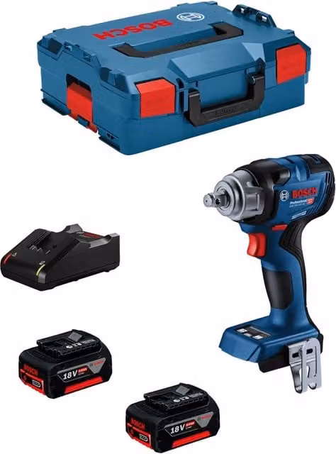 Avvitatore a massa battente Bosch GDS 18V-330 HC con 2 batterie da 5,0 Ah, caricabatterie GAL18V-40 e L-Boxx 136, colore blu – 1