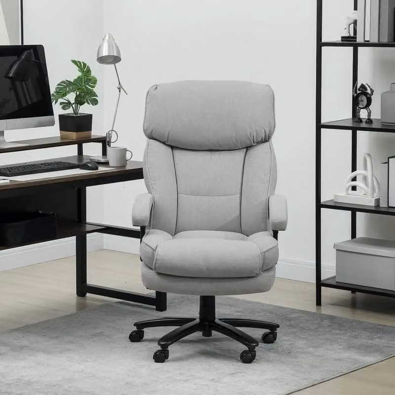 Sedia da ufficio ergonomica girevole REDOM grigio chiaro con poggiatesta L/P/H: 68,5 x 79 x 117-125 cm – 2