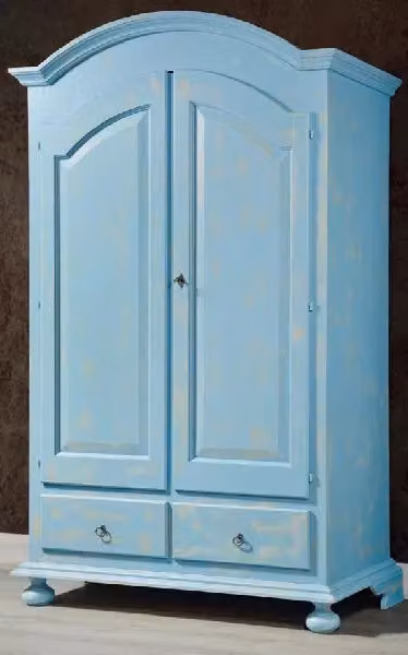 Armadio a 2 ante in stile shabby chic Mobili 2G colore azzurro L: 125 cm, P: 61 cm, H: 200 cm – 2