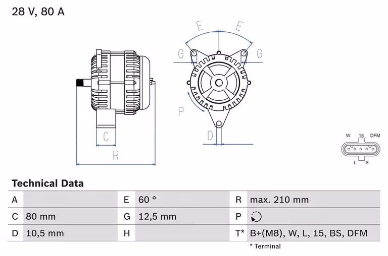0 986 048 100 Alternatore BOSCH x