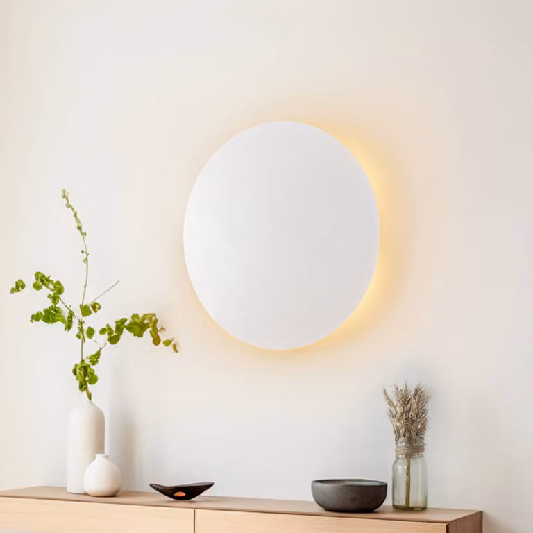 Applique da parete Lunia New TK Lighting, dimmerabile, Bianco / Opale, Soggiorno / Sala da pranzo, Metallo, Applique