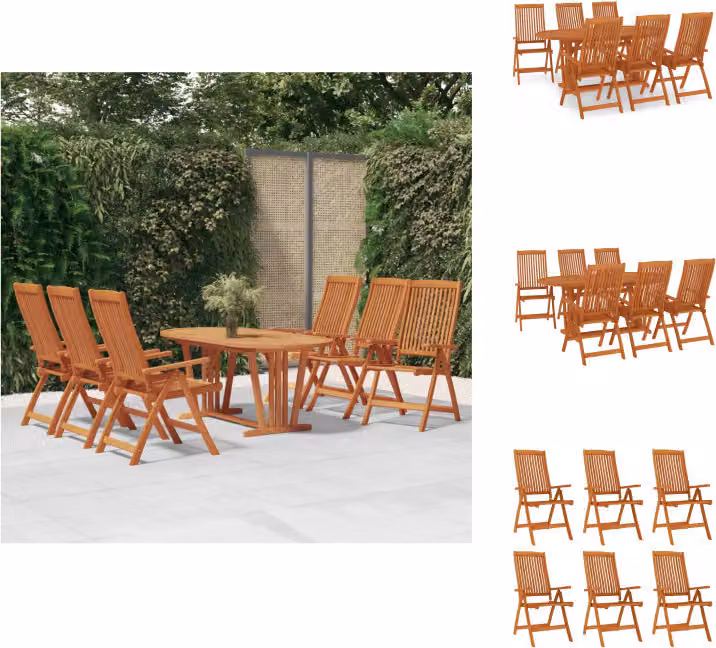 vidaXL Set da pranzo da giardino 7 pezzi in legno massiccio di eucalipto - Set di mobili da giardino