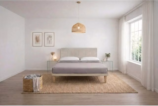 Letto imbottito Matrimoniale 160x200 cm Vertical - Con rete,Microfibra,Sabbia