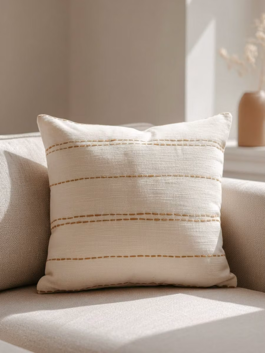 Set di 2 cuscini quadrati Sia in cotone beige Kenay Home, L/P/H: 45 x 45 x 45 cm – 2