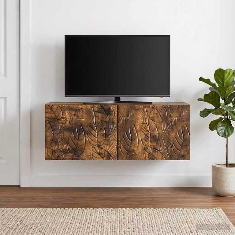 Mobile Porta TV da Muro vidaXL in Legno Rovere Fumo, Stile Vintage, L 78,5 x P 41 x H 30 cm