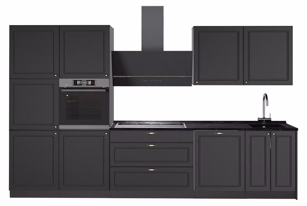 Cucina componibile Vicco Fame-Line Oro-antracite rustico/Antracite 340 cm senza piano di lavoro, Model 64548