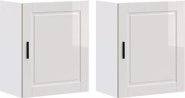 Pensili da Cucina 2 pz Porto Bianco Lucido in Legno Multistrato