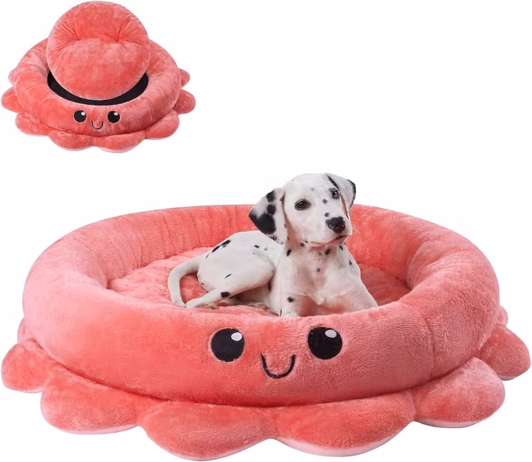 Omgoods - Cuccia per cani a forma di polpo, colore scuro - Taglia L