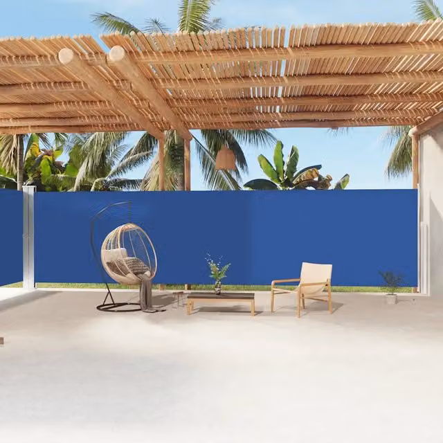 Tenda da Sole Laterale Retrattile-Tenda parasole per balcone per giardino Blu 200x1200 cm 870360