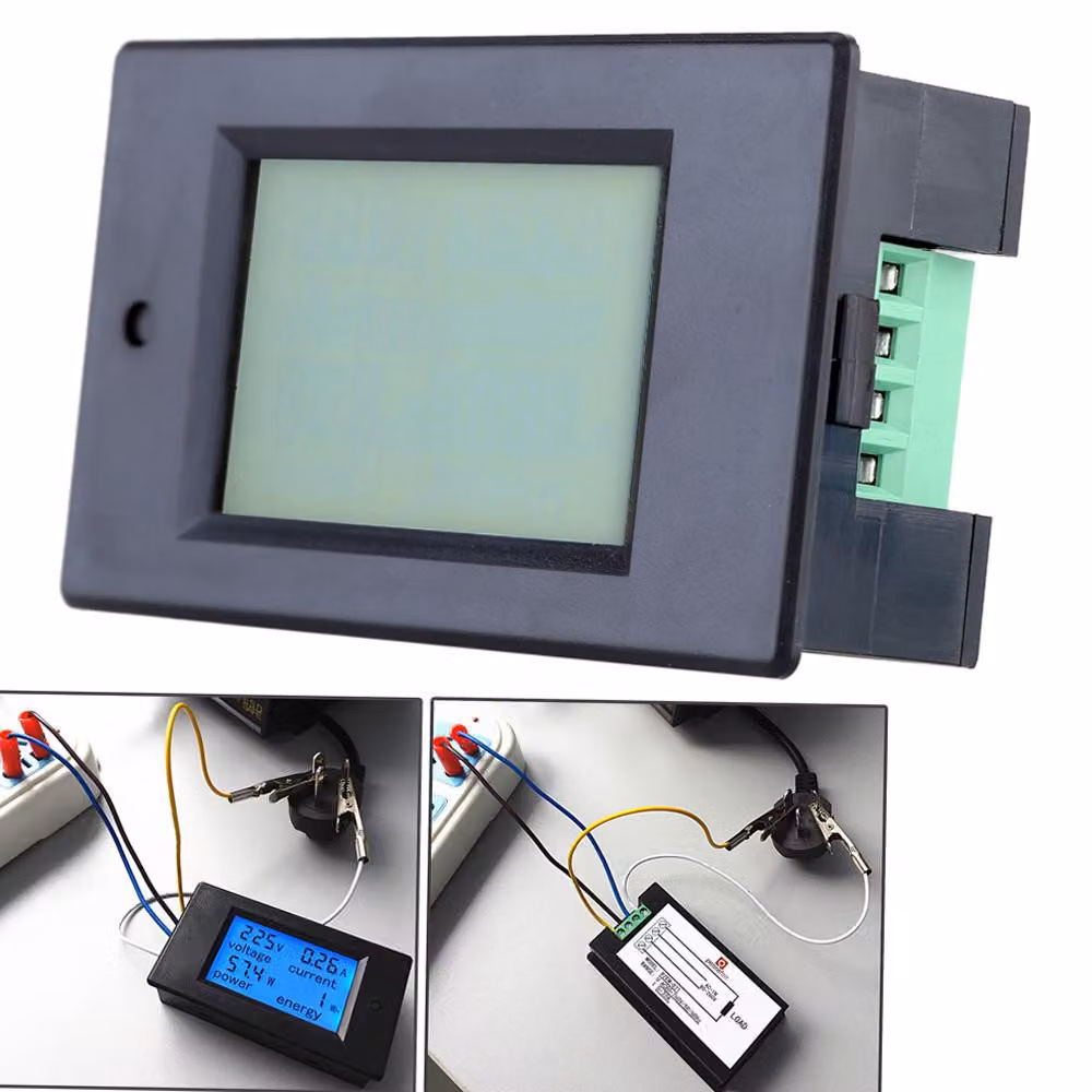 AC 80-260 V, 20 A, tester digitale LCD per corrente, tensione, potenza attiva ed energia, misuratore multifunzione, amperometro, voltmetro