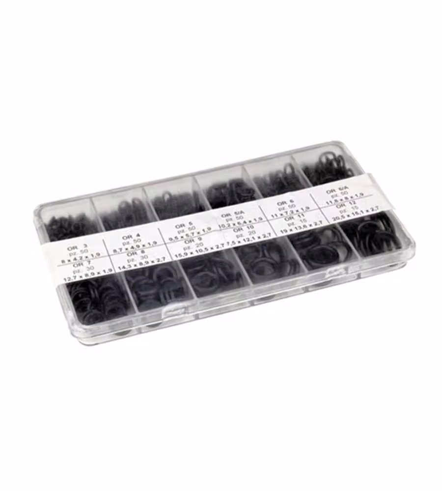 Scatola con 430 anelli Oring