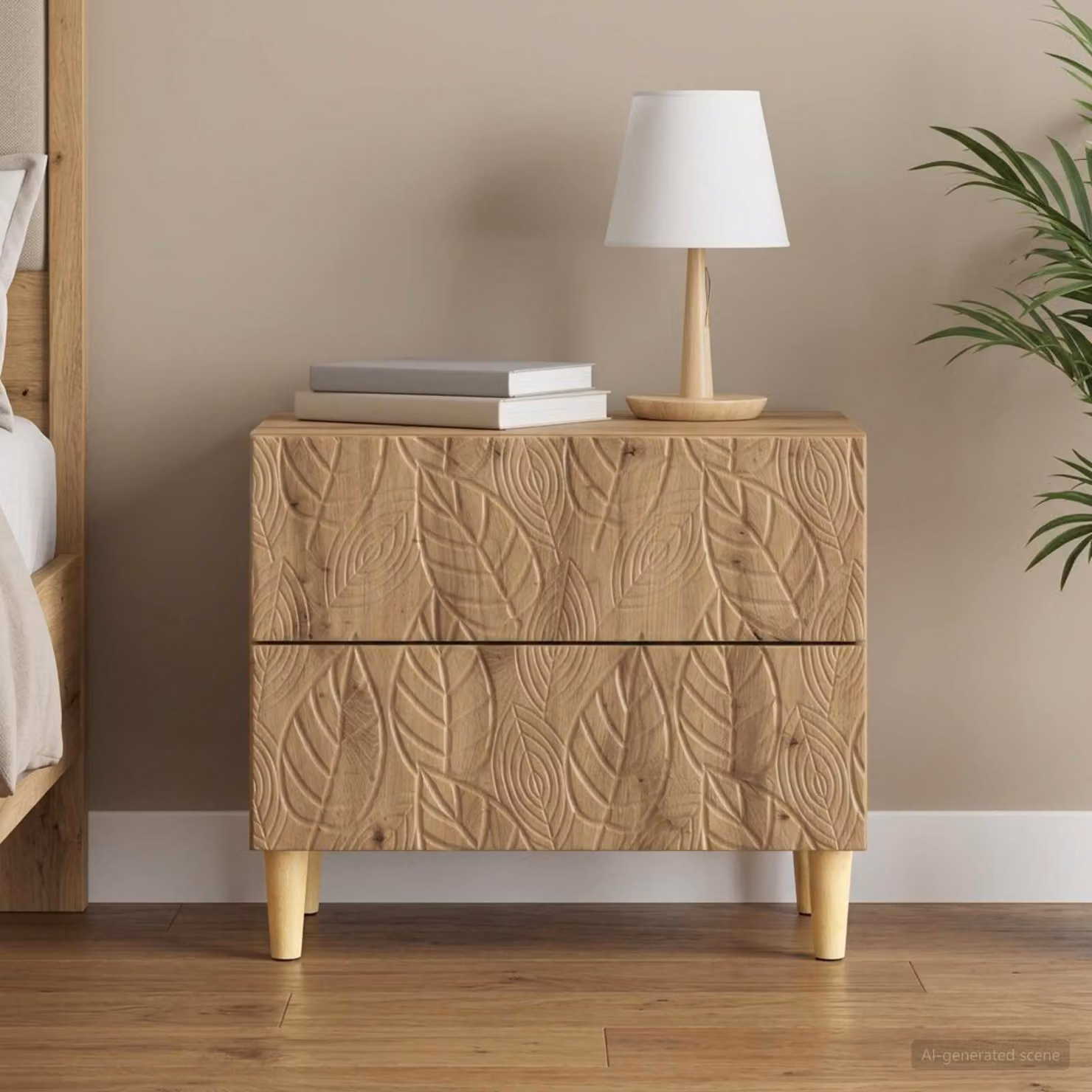 Comodino in legno artigianale vidaXL colore marrone L: 62 cm, P: 34,5 cm, H: 48 cm