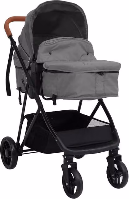 Passeggino 3 in 1 Grigio Chiaro e Nero in Acciaio CFW2769295