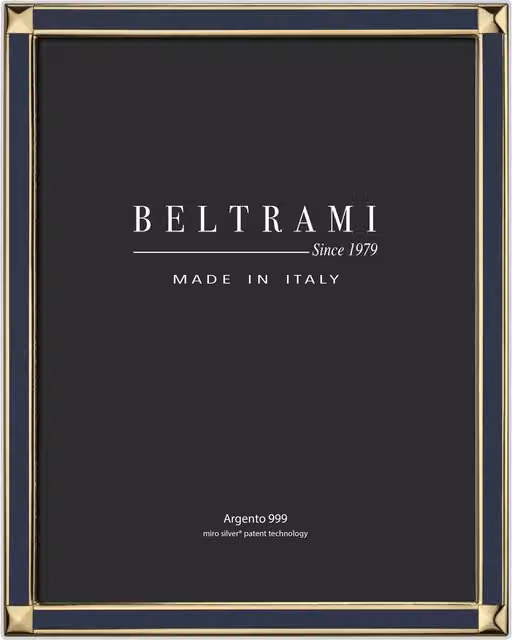 Portafoto Beltrami Miro Silver rettangolare in metallo color wengè, oro e argento per foto 15x20 cm