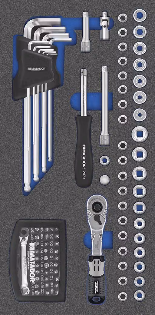 Set di chiavi a bussola MTS, 85 pezzi, 6,3 mm (1/4"): 4-13 mm (1/3