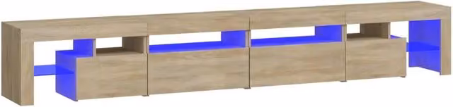 Mobile Porta TV con Luci LED-Credenza TV Rovere Sonoma 260x36,5x40 cm