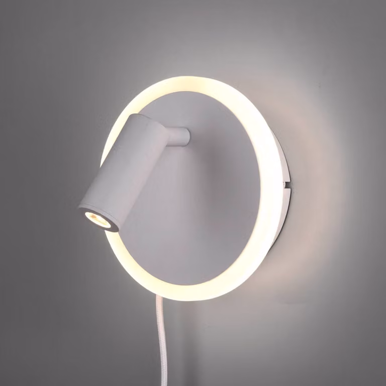 Trio Lighting Applique da parete a LED Jordan, Bianco / Opale, Soggiorno / Sala da pranzo, Metallo, Moderno, Applique a LED
