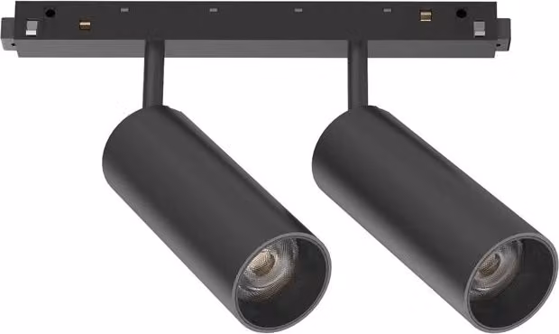 Proiettore su Binario IDEAL LUX Ego in Alluminio Nero con 2 Luci LED da 24W, Luce Calda 3000K, Regolabile e Dimmerabile