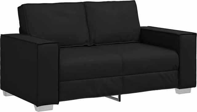Divano | Divano da soggiorno | Sofa a due posti Nero 160 cm Pelle Sintetica