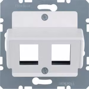 Berker 146309 Piastra centrale per prese modulari AMP, bianco polo, lucida Sistema di piastre centrali
