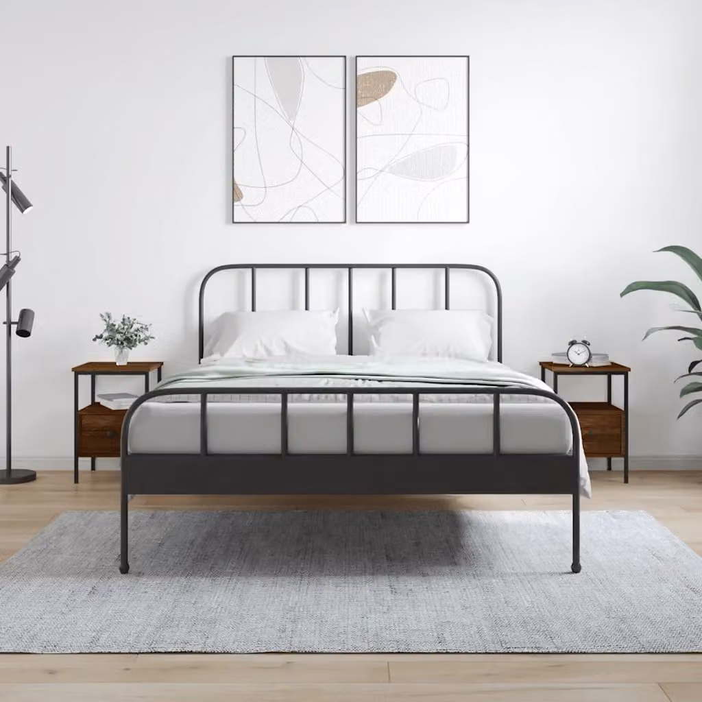 Set di 2 comodini vidaXL in legno Rovere Marrone L: 34 cm, P: 36 cm, H: 50 cm