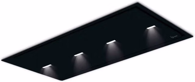 Cappa da incasso a soffitto Baraldi GEA FLAT Nera con controllo app e aspirazione 800 m3/h L: 90 cm, P: 60 cm