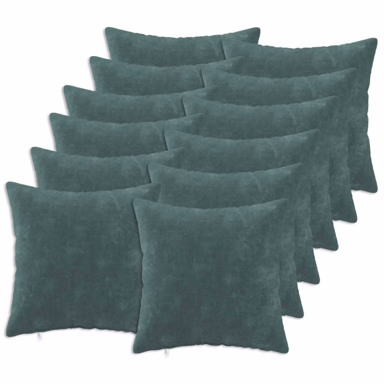 vidaXL Cuscino con cuscino HEERLEN 12 pz Blu mare Fleece in microfibra