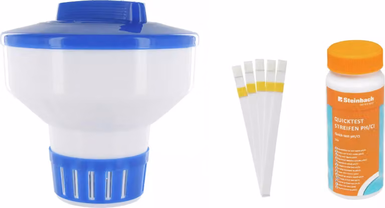 Steinbach | Kit di strisce reattive con galleggiante di dosaggio Maxi | 18 cm Ø | Acqua della piscina pulita e cristallina