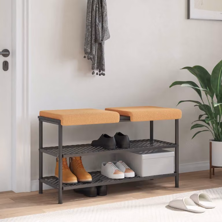Set di 2 cuscini per panchina vidaXL in tessuto Sherpa beige, design moderno con fondo antiscivolo e imbottitura in schiuma, Profondità: 35 cm