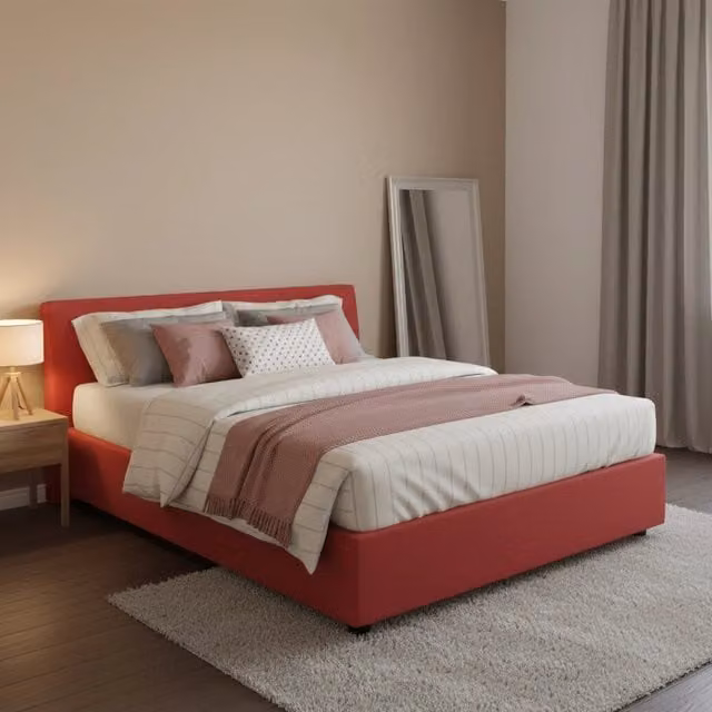 Letto Abici Talamo Italia con Materasso Incluso, Rosso, L/P: 120 x 200 cm
