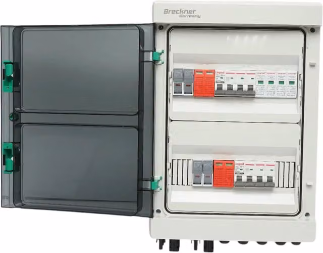 Quadro di distribuzione Longroad con fusibile di protezione da 380 V per impianti fotovoltaici DC/AC da 5-10 KW con 2 stringhe, Bianco – 1
