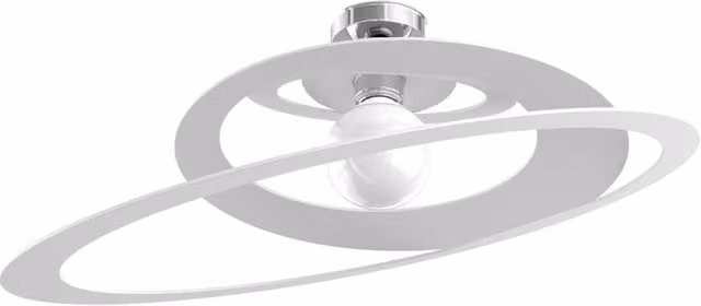 Plafoniera Industrial-Minimal Top Light Bungee in Metallo Bianco, Diametro: 70 cm, 1 Luce E27, Altezza Regolabile – 1