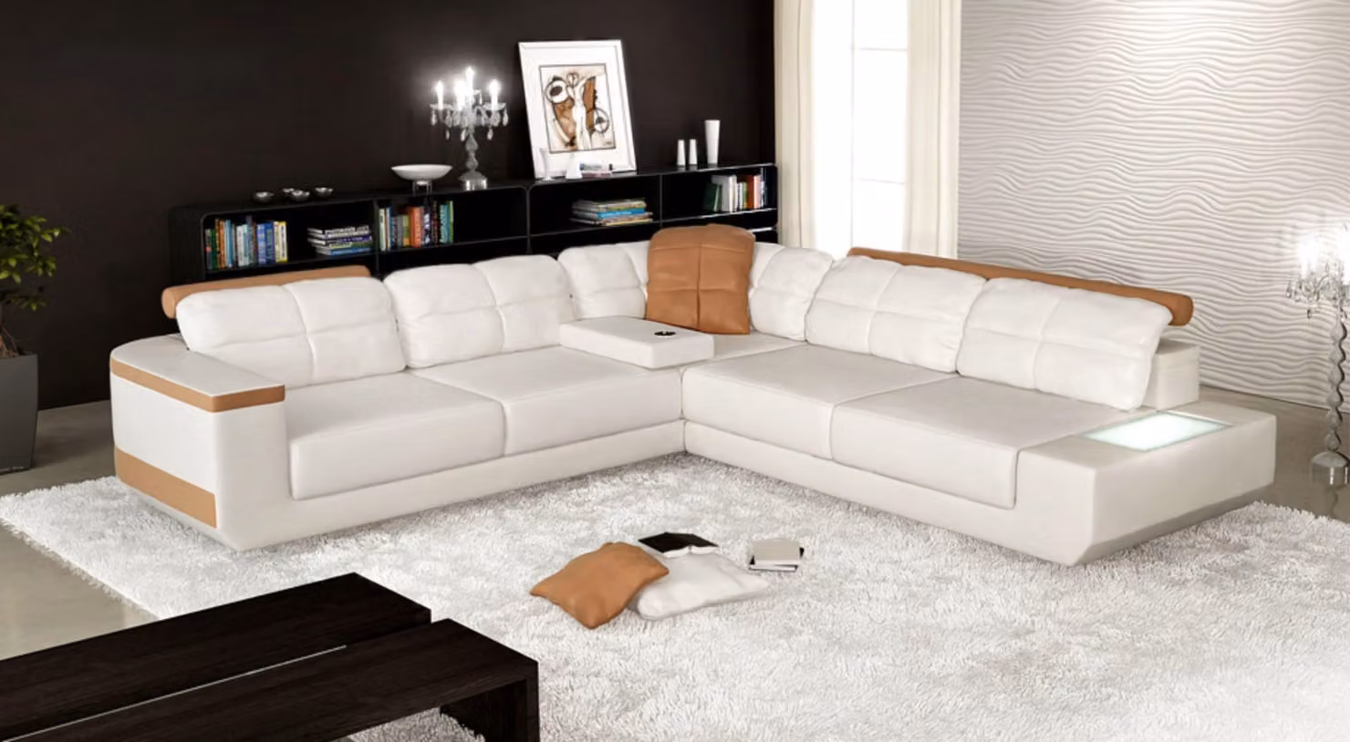 Design Modern Sofa L-Form XXL Couch Ecksofa Leder Wohnlandschaft Sofa