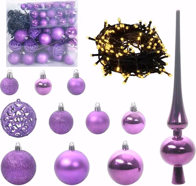 Set di Palle di Natale con 300 LED 120 pcs Lillà Plastica