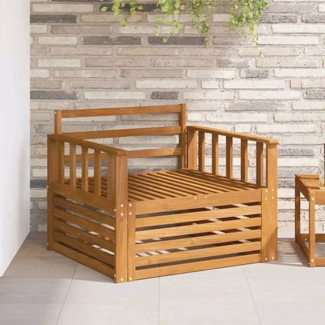 Set di 2 Divani da Esterno Moderni in Legno di Acacia Marrone per Giardino e Terrazza – 1