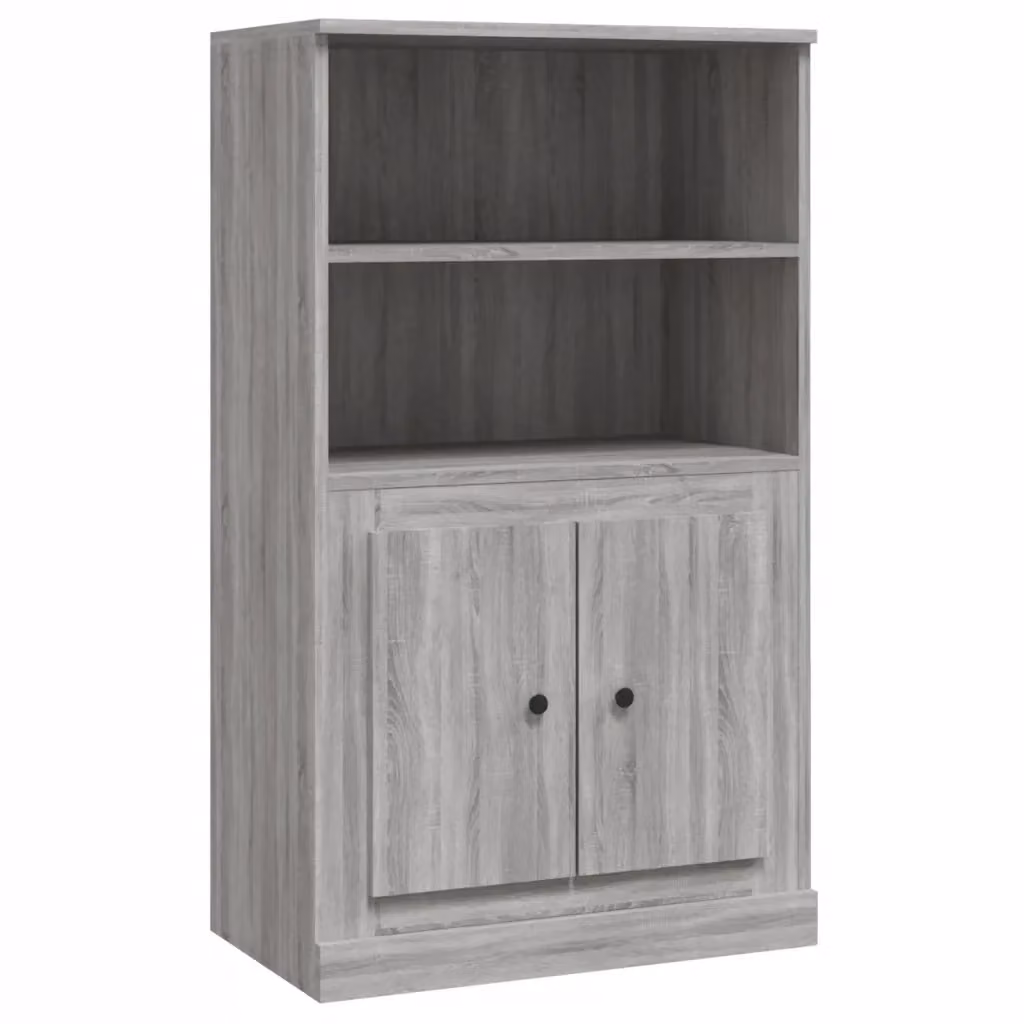 Credenza moderna vidaXL in legno multistrato grigio, sospesa a parete, L: 60 cm, P: 35,5 cm, H: 103,5 cm – 2