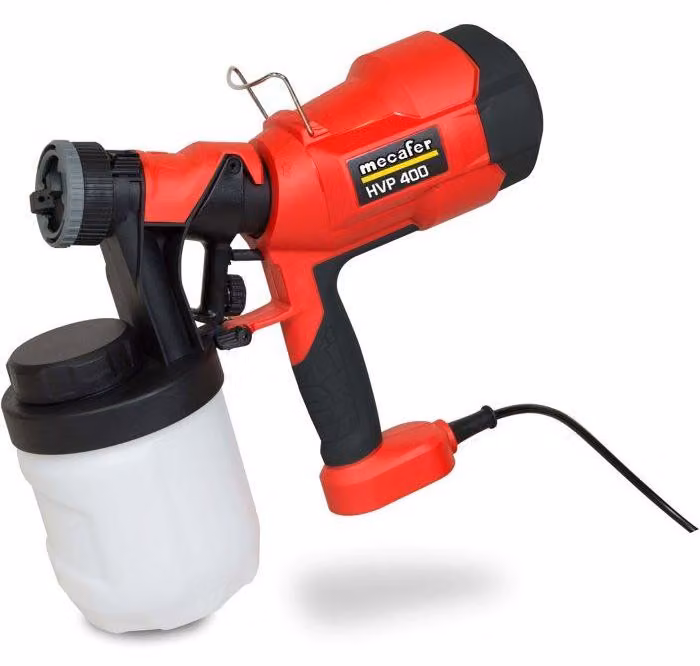 Pistola a spruzzo HVLP, MECAFER HVP400, 400 W, capacità serbatoio 900 ml, portata 70 DIN/secondo