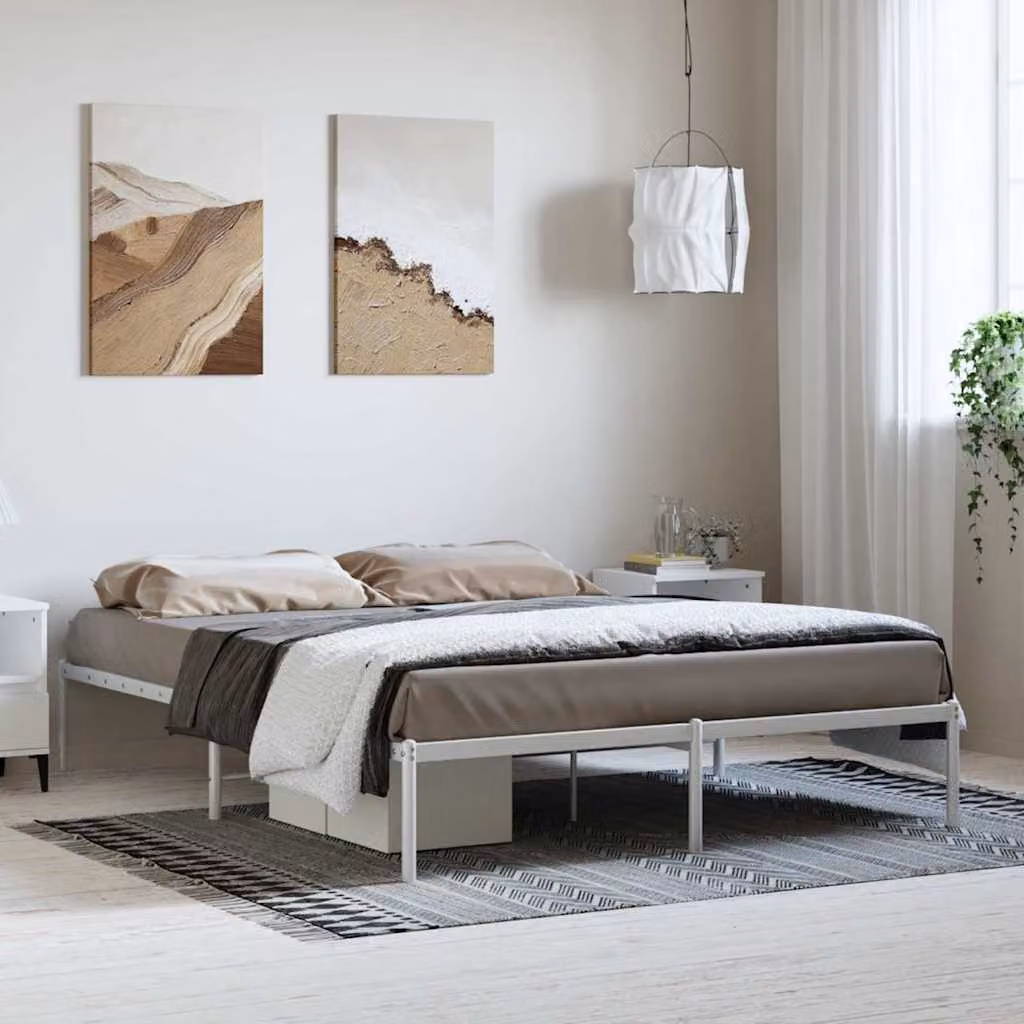 vidaXL Giroletto in Metallo Bianco L/P: 150 x 200 cm