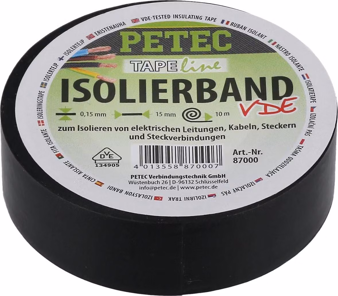 Nastro isolante PETEC, 15 mm x 0,15 mm, 10 metri