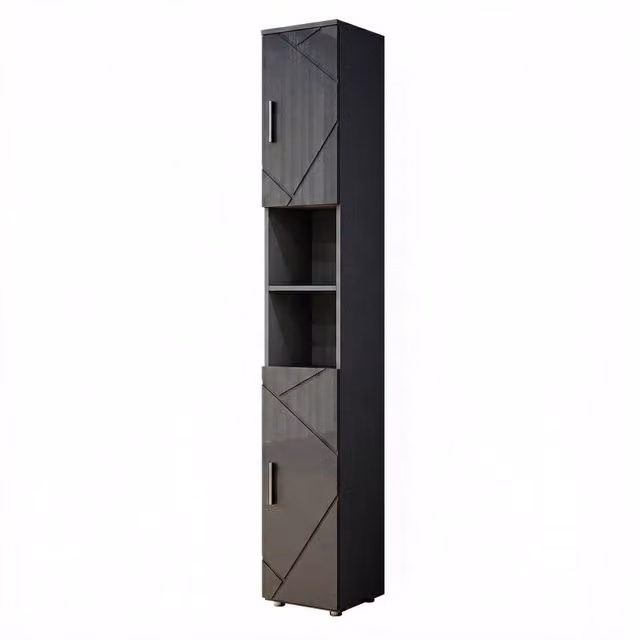 Mobile bagno alto Irma Vicco Antracite lucido L: 30 cm, H: 192 cm