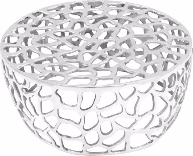 Tavolino da Salotto-Tavolino da soggiorno-Tavolo in Alluminio Martellato 70x30 cm Argento