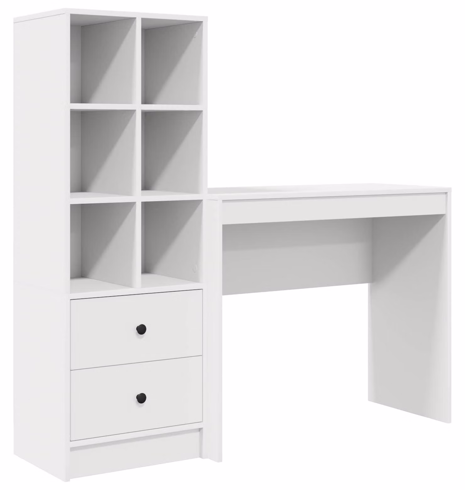 Scrivania con cassetto con lo scaffale 2 pcs Bianco