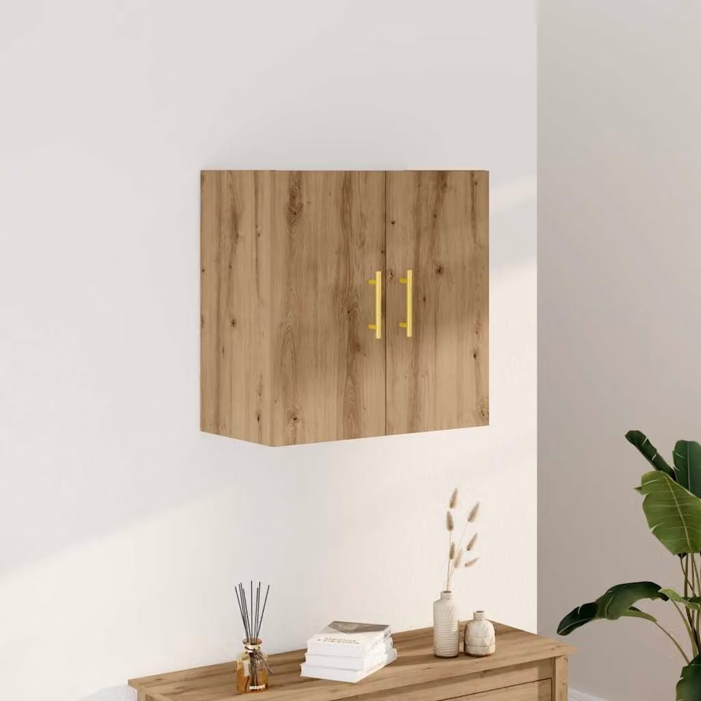 Armadietto a muro vidaXL in MDF color rovere marrone con ante a battente L 60 cm x P 31 cm x H 60 cm