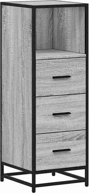 Armadietto da bagno di design industriale portaoggetti 35 x 37,5 x 100 cm in legno ingegnerizzato grigio sonoma 02_0049645