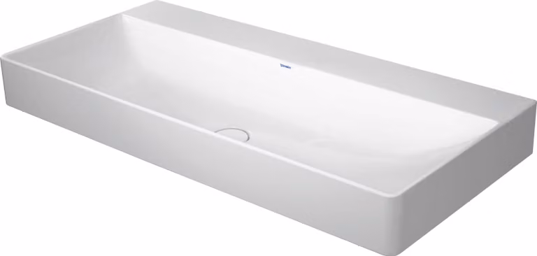 Lavabo Duravit DuraSquare, lavabo meuble 100x 47cm, sans trou pour robinet, sans trop-plein, avec banc à trou pour robinet,, 2353100070, 2353100070