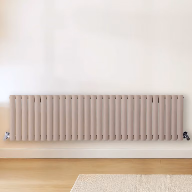 Radiatore di Design Orizzontale Rosa (Rose Petal Rosa) - 400mm x 1647mm - Pannello Doppio  - Revive