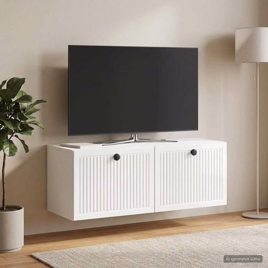 Mobile Porta TV da Muro vidaXL Bianco Lucido L: 78,5 cm, P: 31 cm, H: 30 cm