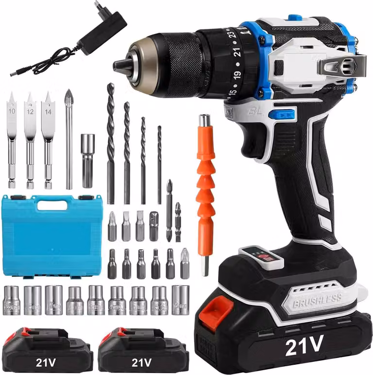 Avvitatore elettrico a batteria, 25 + 1 coppia regolabile, velocità 0-1800 giri/min, motore brushless, 2 * batteria