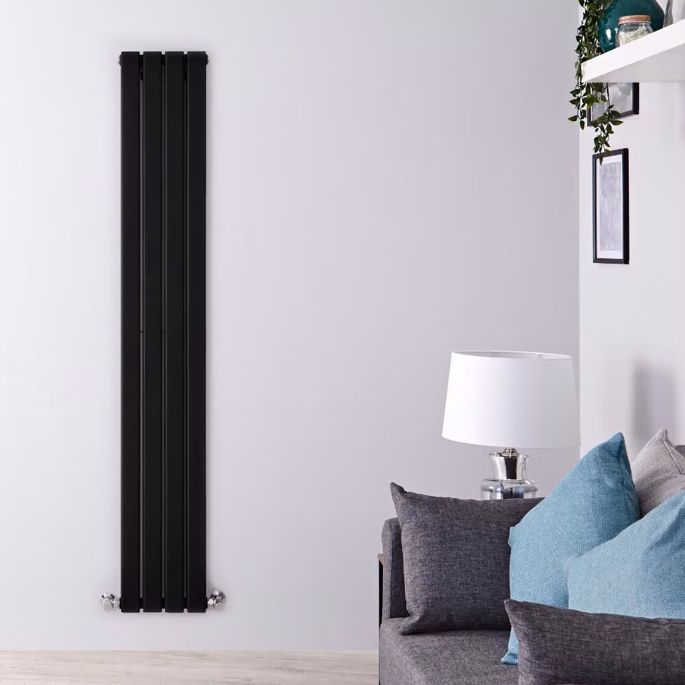 Radiatore Verticale Doppio Nero Opaco 1780x280mm 695W - Slim salvaspazio - Delta