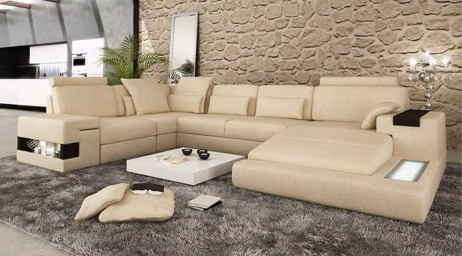 Ecksofa Couch Polster Couchen Eck U-Form Sofa Wohnlandschaft Möbel Sofas